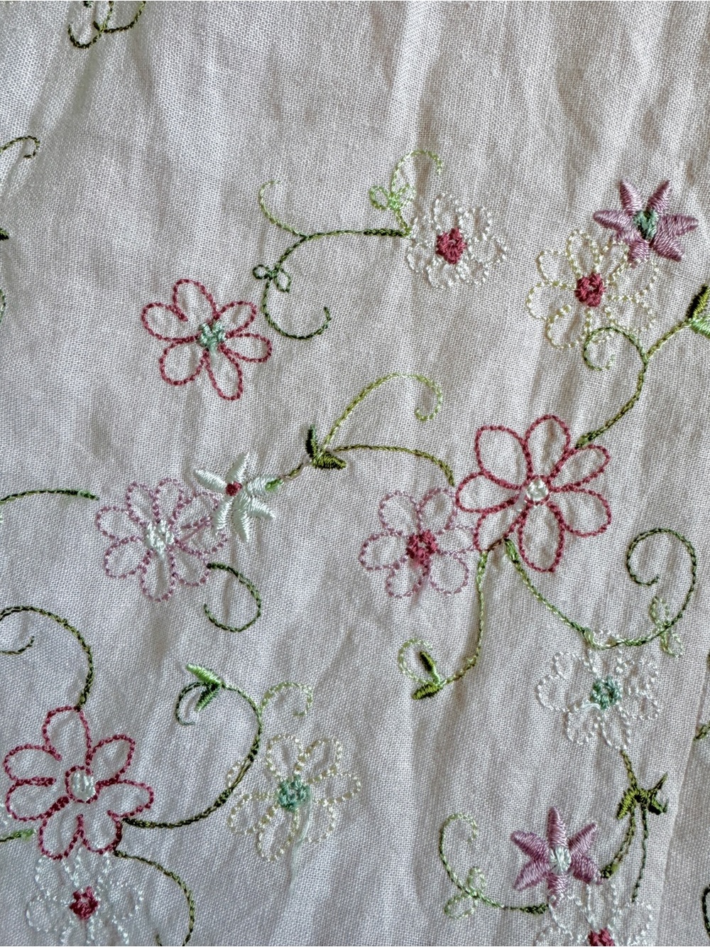 Vintage Linen Light Pink Embroidered Midi Dress - Picture 6 of 8